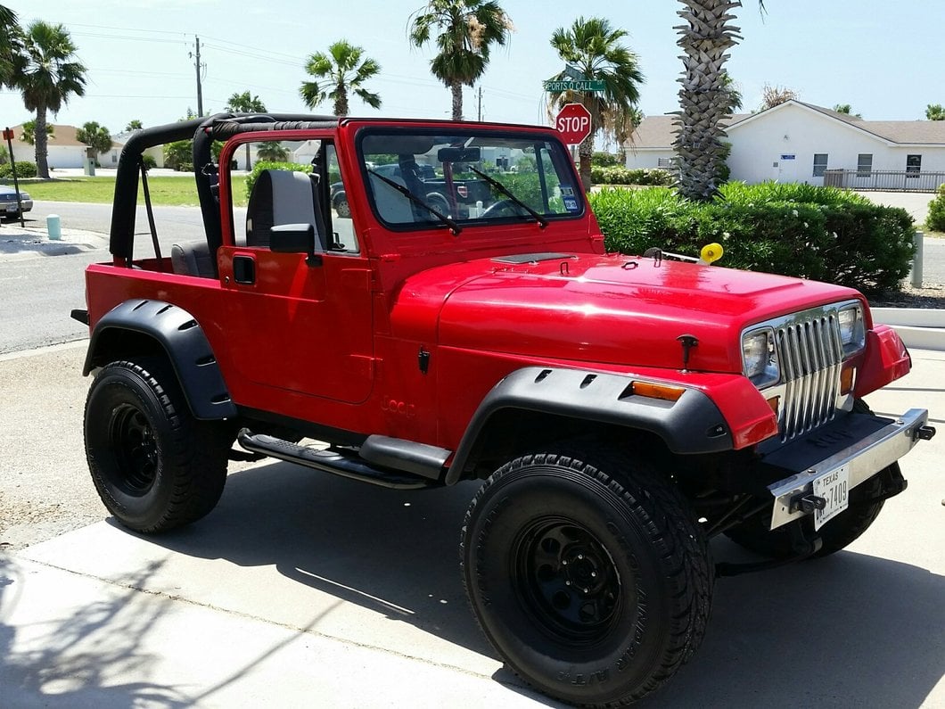 RedRock 3-Inch Round Side Step Bars; Semi-Gloss Black (87-06 Jeep Wrangler YJ & TJ, Excluding Unlimited)