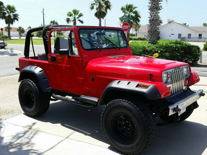 RedRock 3-Inch Round Side Step Bars; Semi-Gloss Black (87-06 Jeep Wrangler YJ & TJ, Excluding Unlimited)