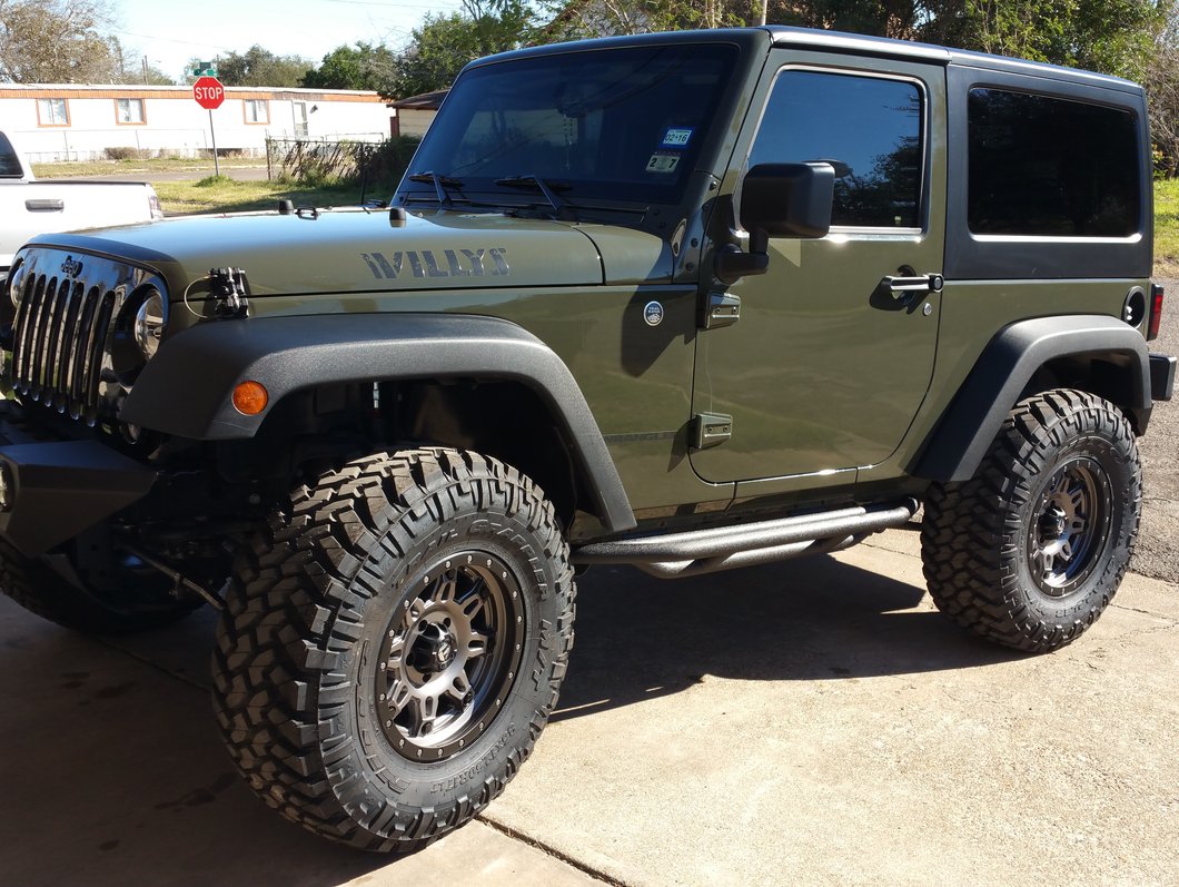 RedRock Side Armor; Textured Black (07-18 Jeep Wrangler JK 2-Door)