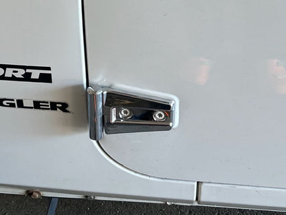 RedRock Door Hinge Covers; Chrome (07-18 Jeep Wrangler JK)