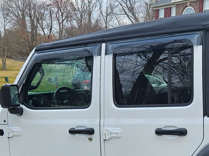 RedRock Tape-On Window Deflectors; Front and Rear; Smoked (18-25 Jeep Wrangler JL 4-Door)