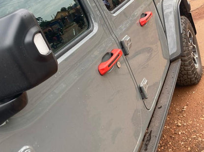 RedRock Door Handle Covers; Red (20-25 Jeep Gladiator JT)