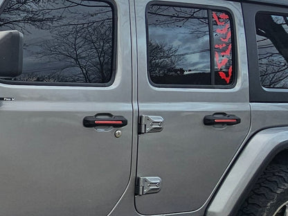RedRock Door Handle Inserts; Red (18-25 Jeep Wrangler JL 4-Door)