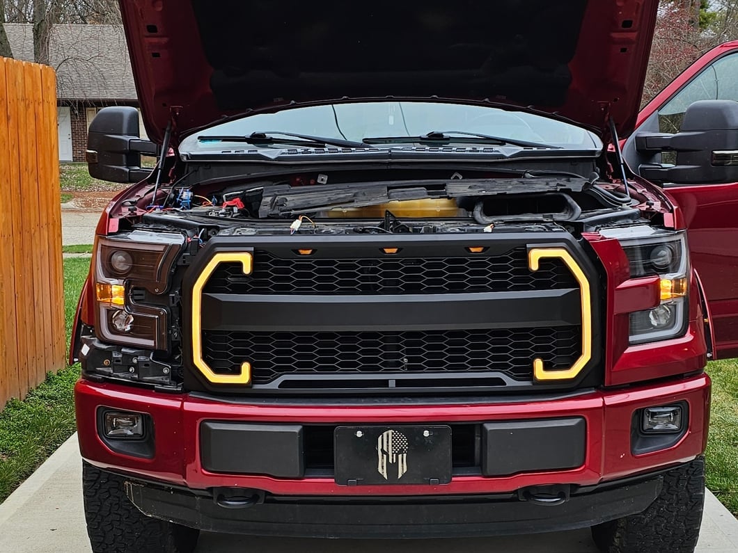 RedRock Mesh Upper Replacement Grille with LED Turn Signals and DRL (15-17 F-150, Excluding Raptor)