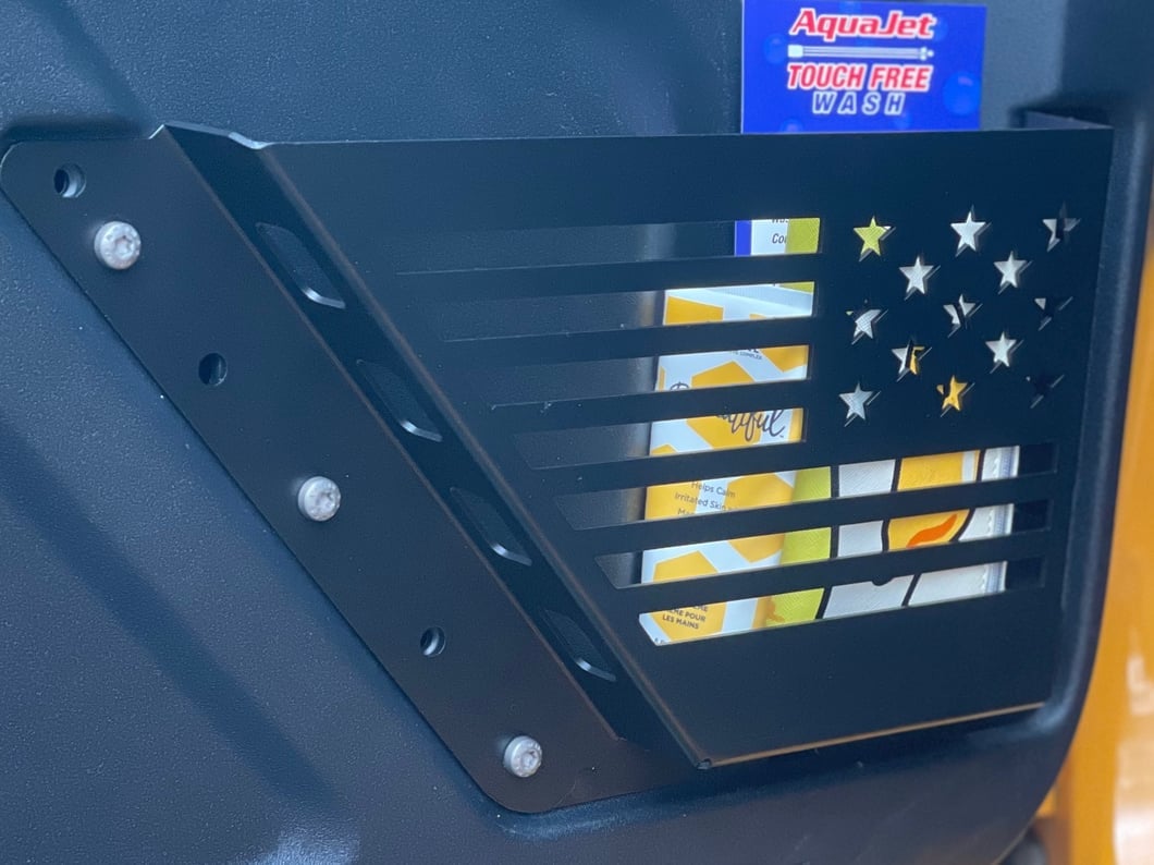 RedRock Aluminum Front Door Storage Panel with Flag Cutout (21-25 Bronco)