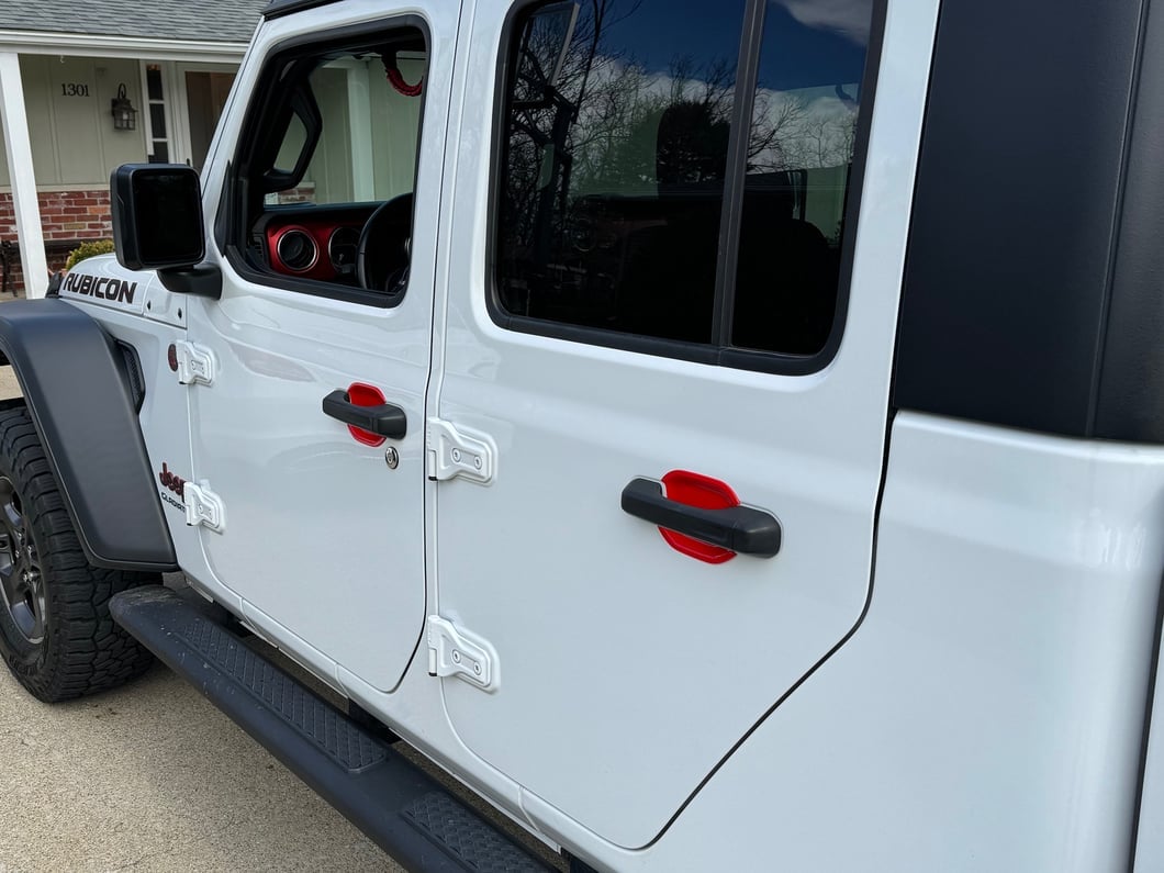 RedRock Exterior Door Handle Guards; Red (20-25 Jeep Gladiator JT)