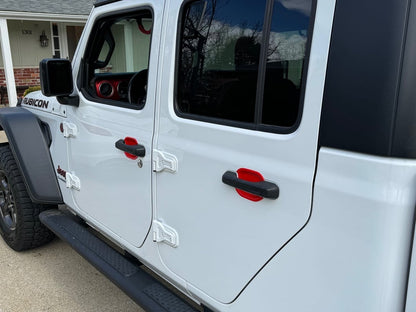 RedRock Exterior Door Handle Guards; Red (20-25 Jeep Gladiator JT)