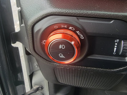 RedRock Billet Aluminum Headlight Knob Trim Ring; Red (20-25 Jeep Gladiator JT)