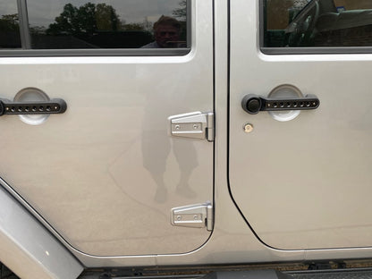 RedRock Billet Aluminum Door Handle Inserts; Black (07-18 Jeep Wrangler JK 4-Door)