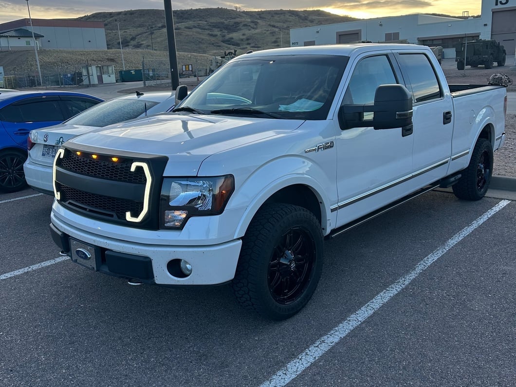 RedRock Powered Heated Towing Mirrors with Smoked Turn Signals; Textured Black (07-14 F-150)