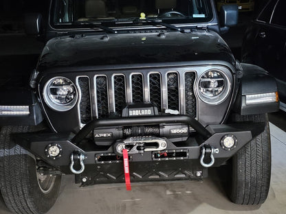 Jeep Licensed by RedRock Trail Force HD Front Bumper with LED Lights and Jeep Logo (20-25 Jeep Gladiator JT)