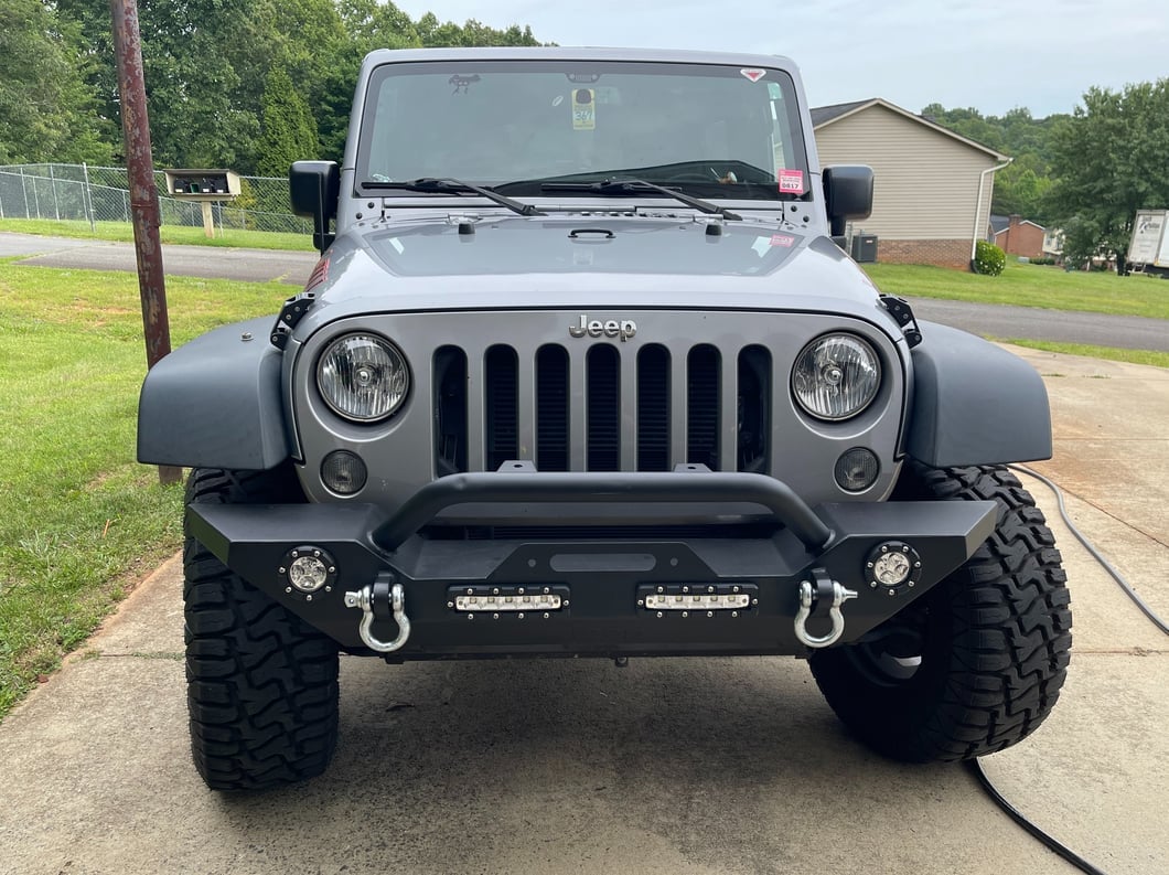 Jeep Licensed by RedRock Trail Force HD Front Bumper with LED Lights and Jeep Logo (07-18 Jeep Wrangler JK)