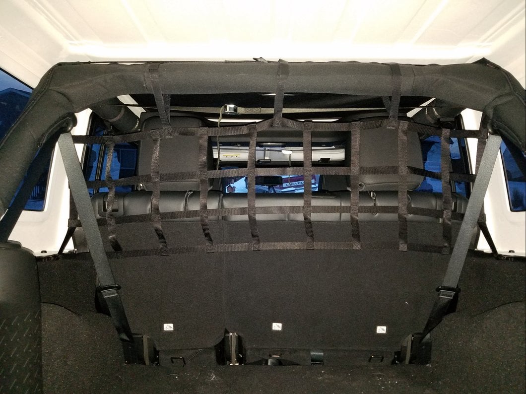 RedRock Rear Pet Barrier Net; Black (07-18 Jeep Wrangler JK 4-Door)