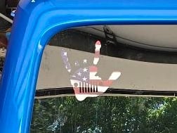 Jeep Licensed by RedRock Jeep Metal Grille Decal; Real Flag (20-25 Jeep Gladiator JT)