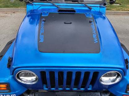 Jeep Licensed by RedRock Wrangler Hood Decal; Matte Black (97-06 Jeep Wrangler TJ)