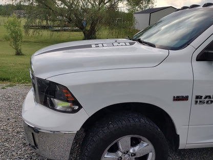 RAM Licensed by RedRock RAM Head Vertical Stripe; Gloss Black (02-18 RAM 1500)