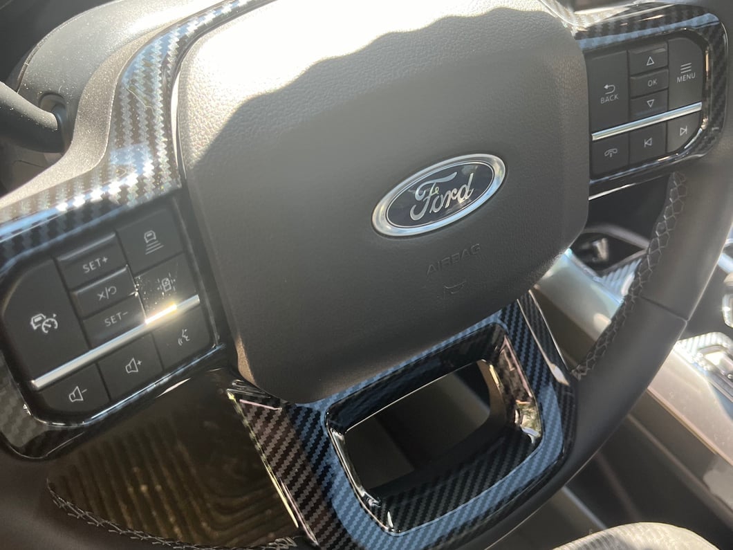 RedRock Steering Wheel Trim; Carbon Fiber (21-25 F-150)