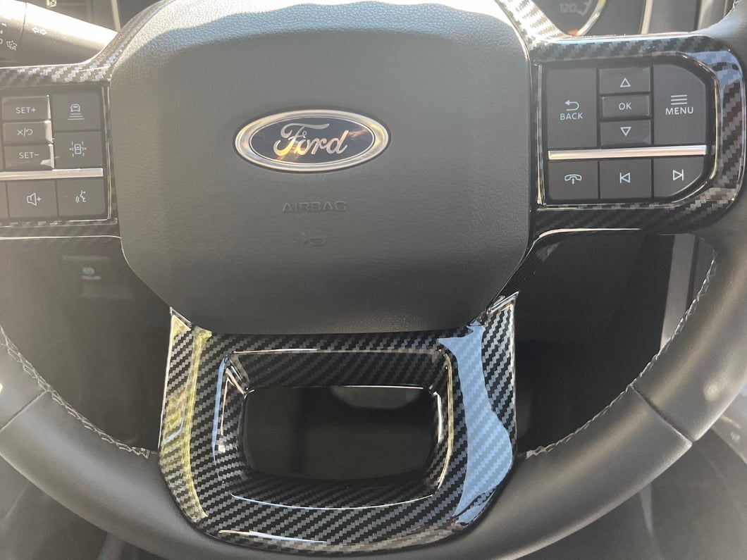 RedRock Steering Wheel Trim; Carbon Fiber (21-25 F-150)