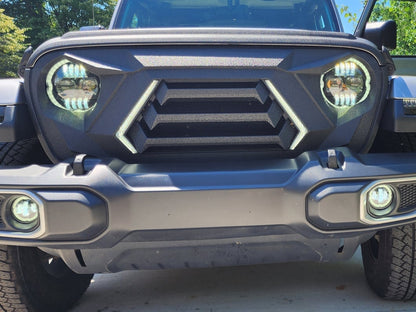 RedRock Goliath Grille with LED DRL and Turn Signals (18-25 Jeep Wrangler JL w/o TrailCam)