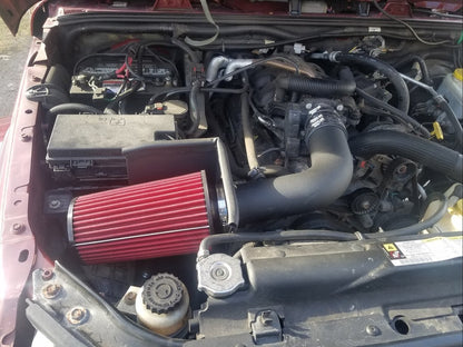 RedRock Cold Air Intake; Black Wrinkle (07-11 3.8L Jeep Wrangler JK)