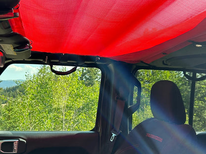 RedRock Mesh Sun Shade; Front; Red (18-23 Jeep Wrangler JL)