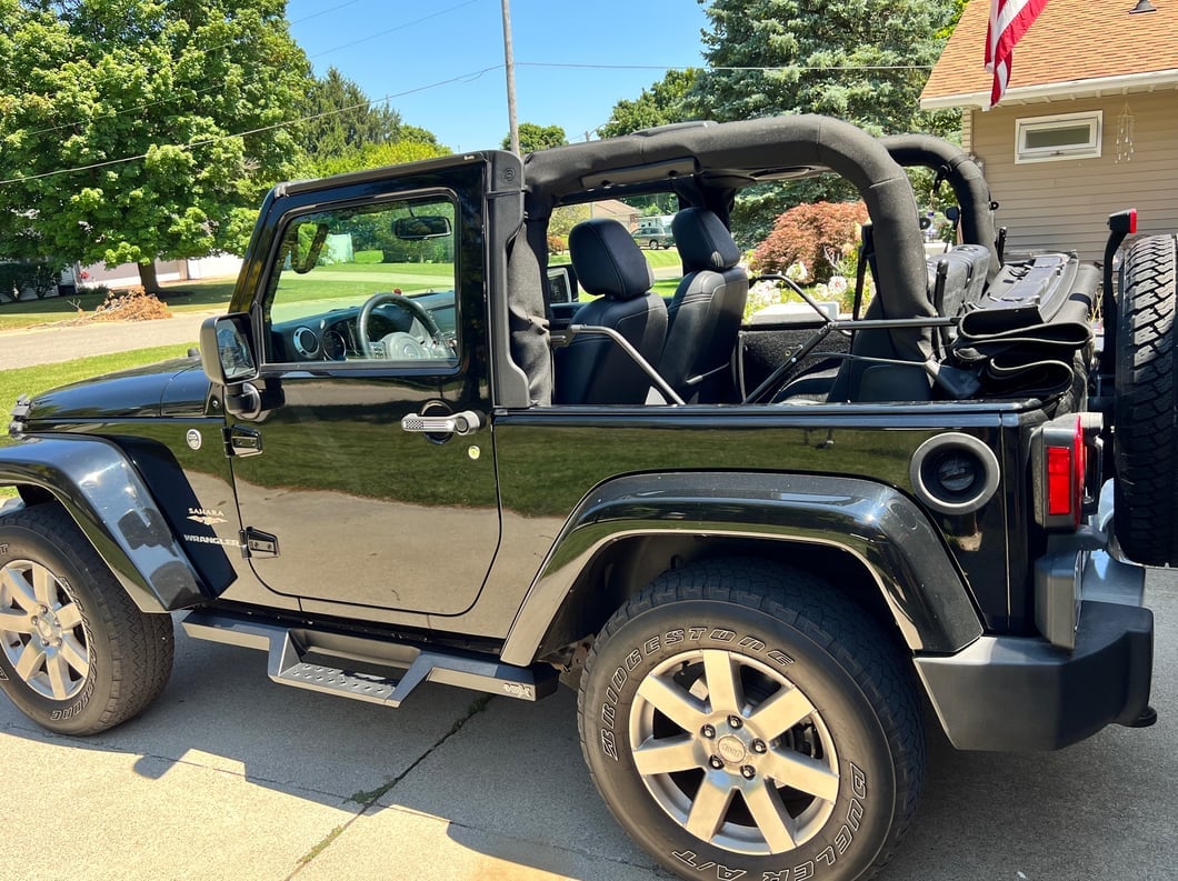 RedRock Old Glory Door Handle Inserts; Black and White (07-18 Jeep Wrangler JK 2-Door)