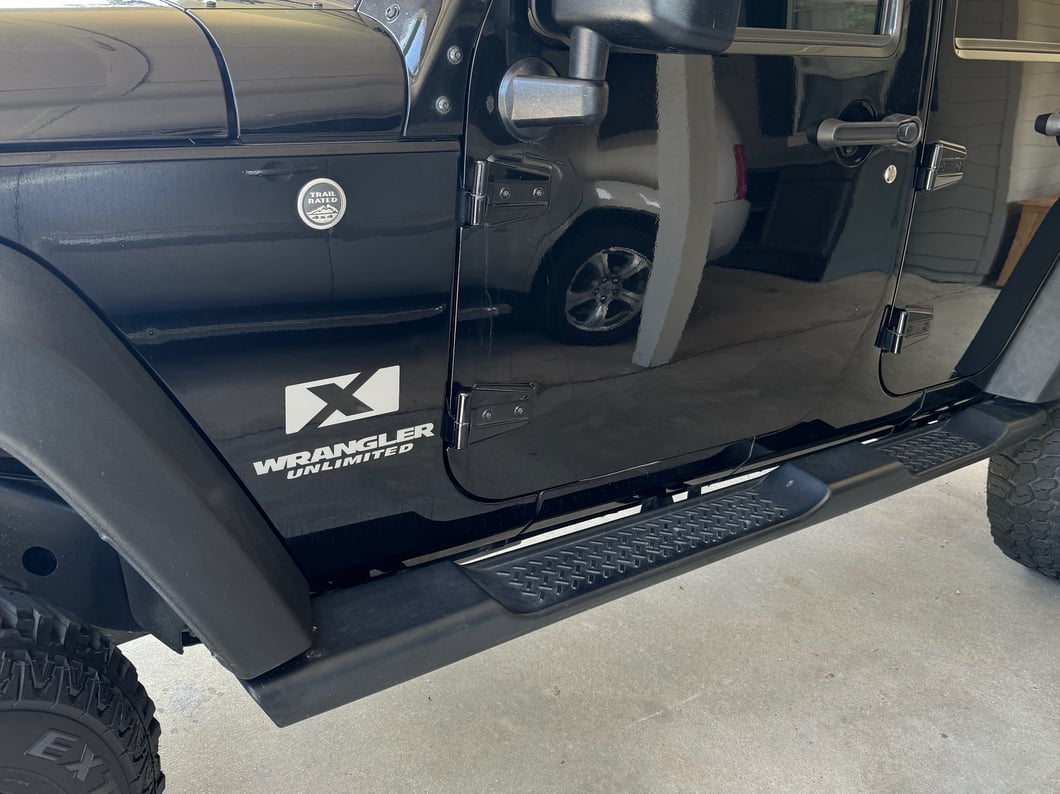 Jeep Licensed by RedRock X Logo with Wrangler Unlimited Decal; Silver (87-18 Jeep Wrangler YJ, TJ & JK)