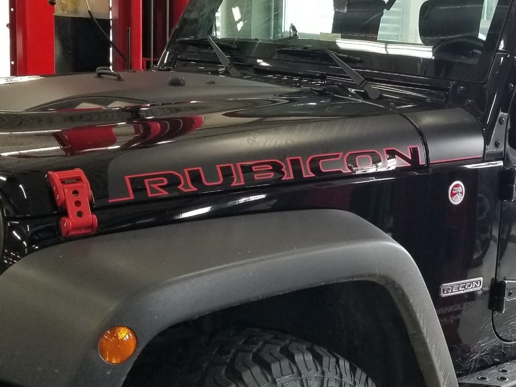 RedRock Hood Latches; Red (07-25 Jeep Wrangler JK & JL)