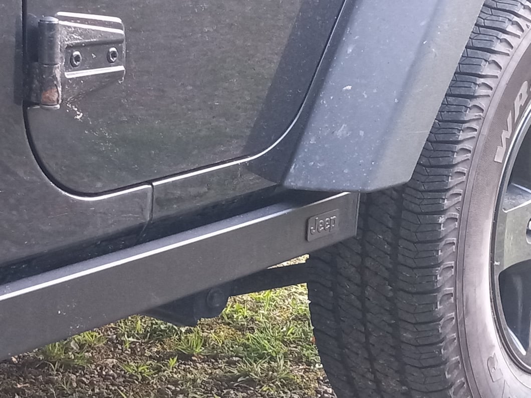 Jeep Licensed by RedRock Rubi Rails with Jeep Logo; Textured Black (07-18 Jeep Wrangler JK 4-Door)