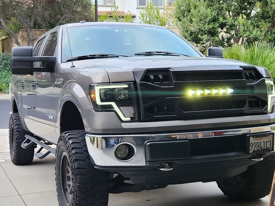 RedRock Armor Upper Replacement Grille with LED Off-Road Lighting; Matte Black (09-14 F-150, Excluding Raptor)
