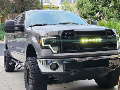 RedRock Armor Upper Replacement Grille with LED Off-Road Lighting; Matte Black (09-14 F-150, Excluding Raptor)