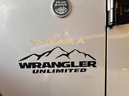 Jeep Licensed by RedRock Mountain Wrangler Unlimited Decal; Matte Black (87-18 Jeep Wrangler YJ, TJ & JK)