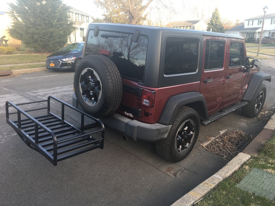 RedRock Hitch Mounted Cargo Rack; 12-Inch XL (Universal; Some Adaptation May Be Required)