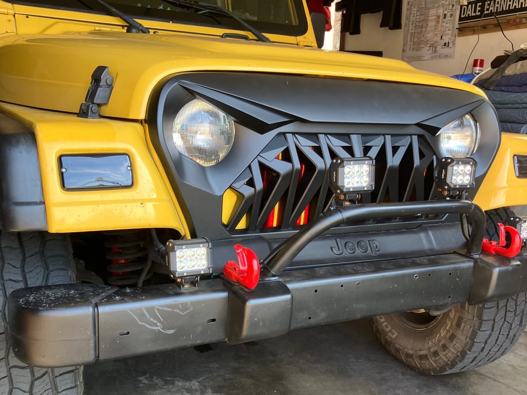 RedRock Shark Grille; Matte Black (97-06 Jeep Wrangler TJ)