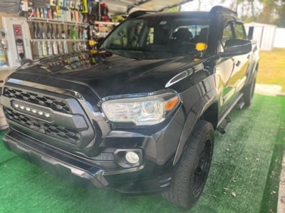 RedRock Baja Mesh Upper Replacement Grille with LED Off-Road Lighting; Matte Black (16-23 Tacoma)