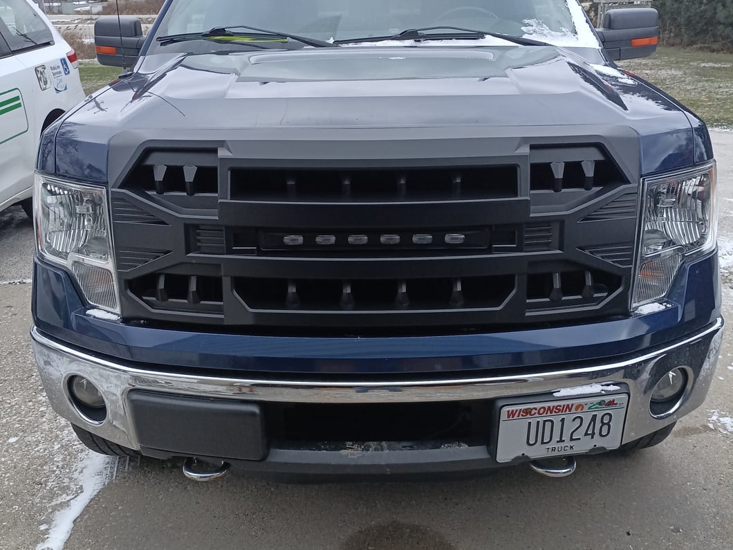 RedRock Armor Upper Replacement Grille with LED Off-Road Lighting; Matte Black (09-14 F-150, Excluding Raptor)