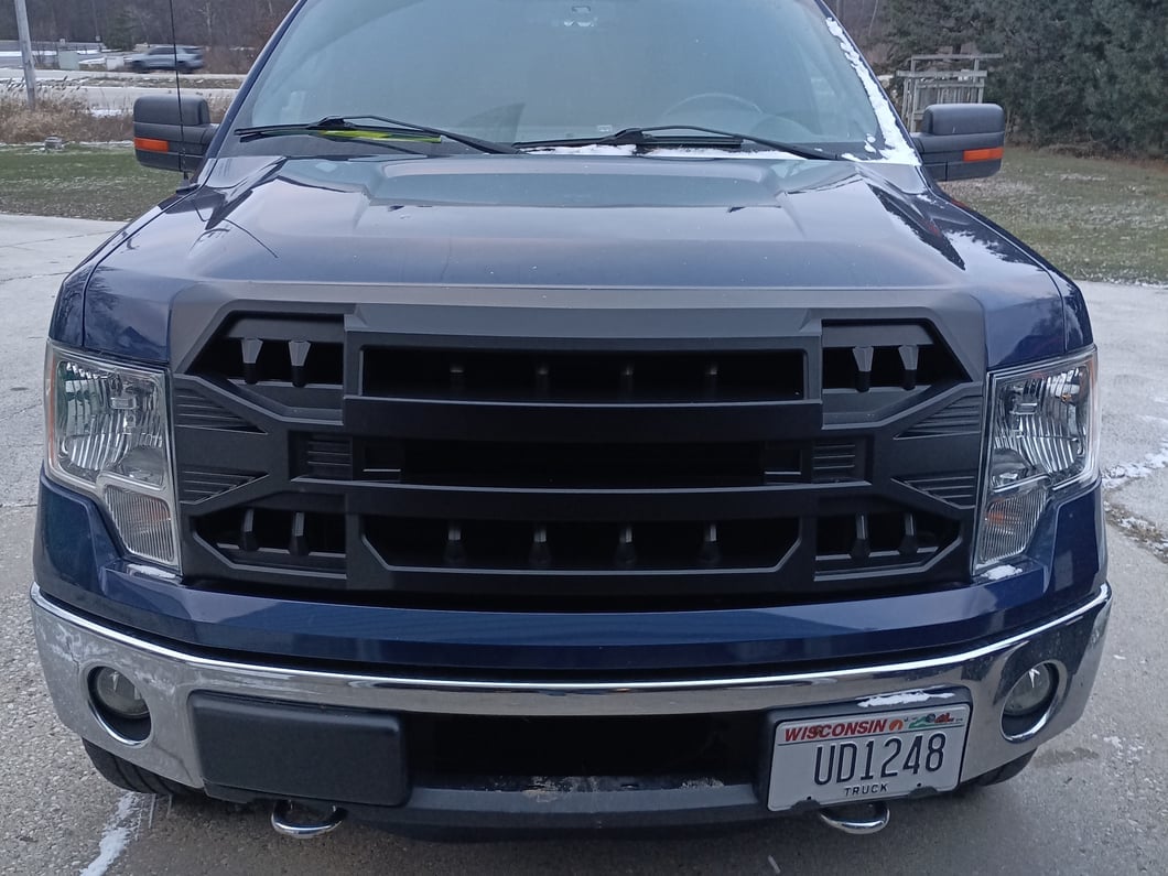 RedRock Armor Upper Replacement Grille with LED Off-Road Lighting; Matte Black (09-14 F-150, Excluding Raptor)