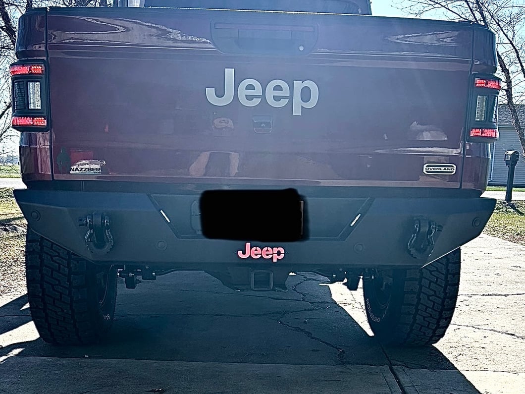 Jeep Licensed by RedRock HD Rear Bumper with LED Jeep Logo Backlight (20-25 Jeep Gladiator JT)
