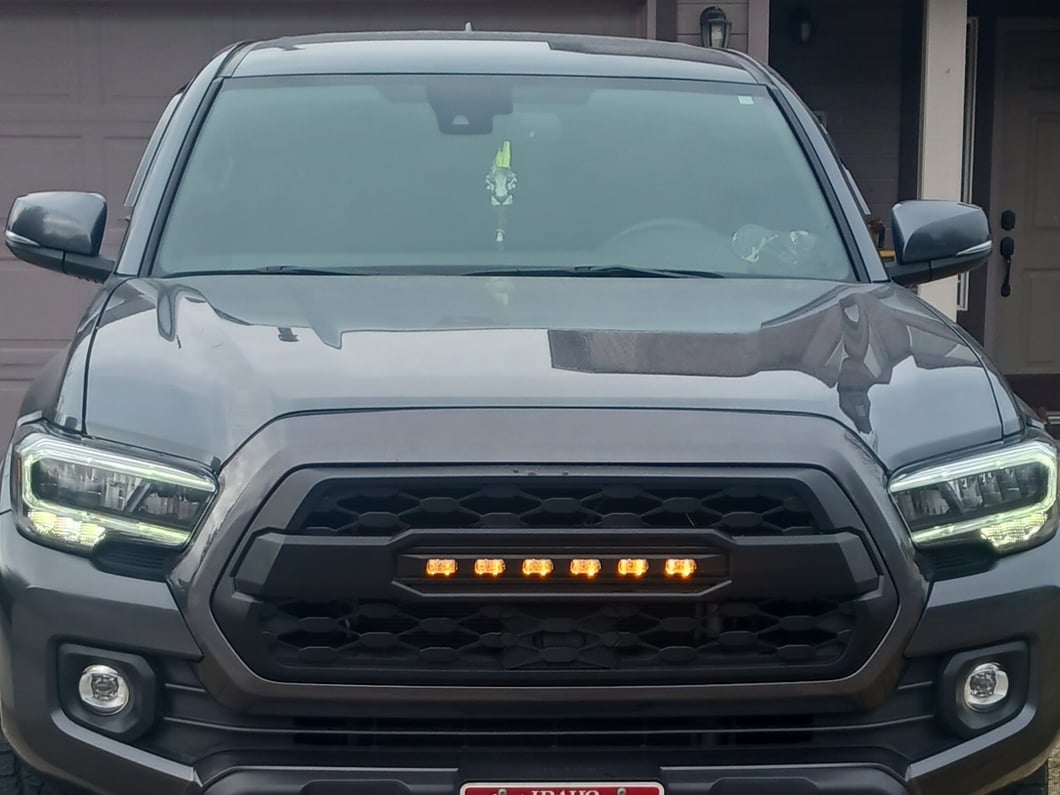 RedRock Baja Mesh Upper Replacement Grille with LED Off-Road Lighting; Matte Black (16-23 Tacoma)
