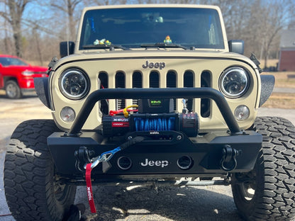 Jeep Licensed by RedRock HD Stubby Front Bumper with LED Jeep Logo Backlight (07-18 Jeep Wrangler JK)