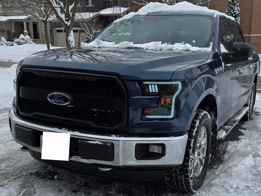RedRock Baja Upper Replacement Grille with LED Lighting; Matte Black (15-17 F-150, Excluding Raptor)