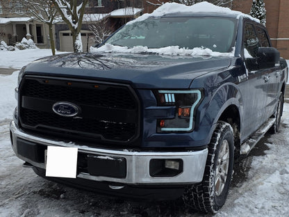 RedRock Baja Upper Replacement Grille with LED Lighting; Matte Black (15-17 F-150, Excluding Raptor)