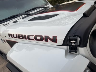 Jeep Licensed by RedRock Billet Aluminum Hood Catch Set with Jeep Logo (20-25 Jeep Gladiator JT)