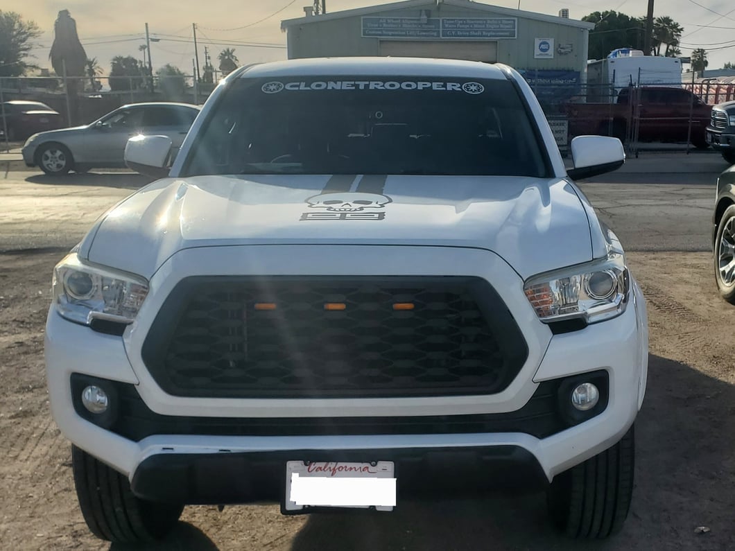 RedRock Baja Mesh Upper Replacement Grille with LED Lighting; Matte Black (16-23 Tacoma)