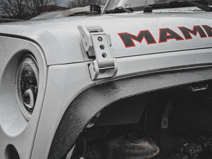 RedRock Billet Hood Catch Kit; White (07-25 Jeep Wrangler JK & JL)