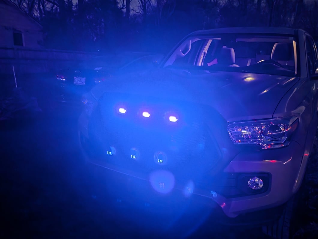 RedRock Baja Upper Replacement Grille with LED Lighting; Matte Black (16-23 Tacoma)