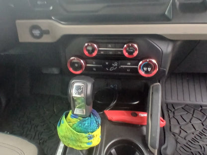 RedRock Billet 4-Piece Console Switch Cover Set; Red (21-25 Bronco)