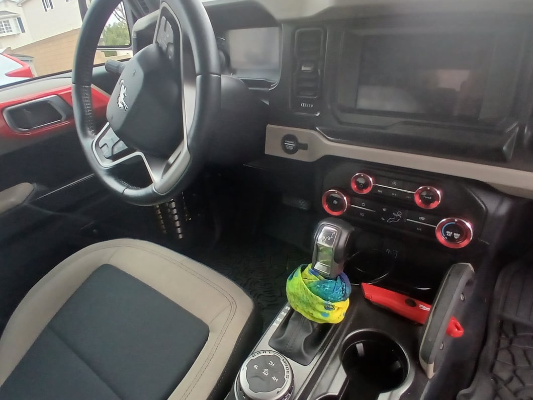 RedRock Billet 4-Piece Console Switch Cover Set; Red (21-25 Bronco)