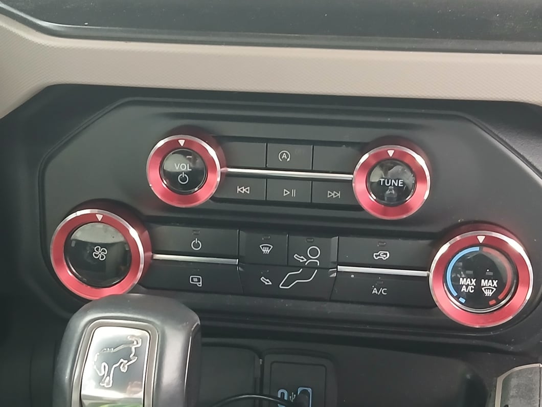 RedRock Billet 4-Piece Console Switch Cover Set; Red (21-25 Bronco)