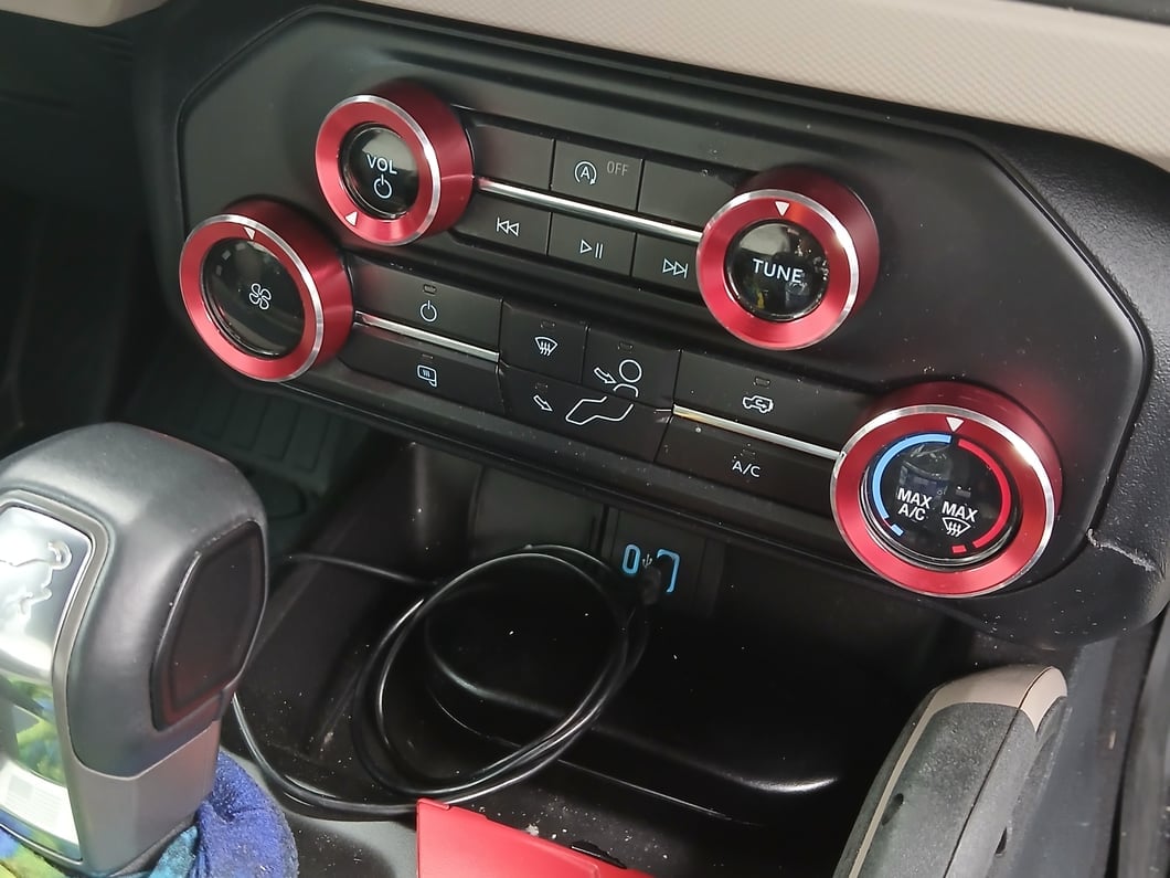 RedRock Billet 4-Piece Console Switch Cover Set; Red (21-25 Bronco)